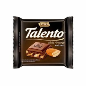 Chocolate garoto talento 25g meio amargo amendoas