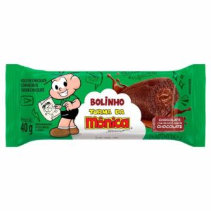 Bolinho casa suiça 40g turma da monica chocolate c/ recheio de chocolate