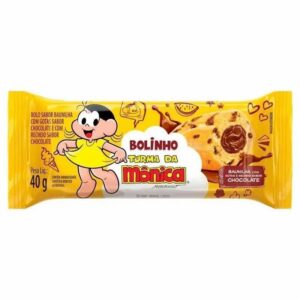 Bolinho casa suiça 40g turma da monica baunilha c/ gotas de chocolate