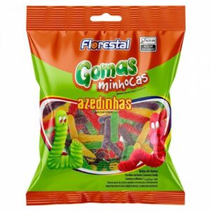 Bala de goma florestal 150g minhoca acida azedinha