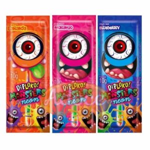 Pirulito danilla dip loko neon monsters olho