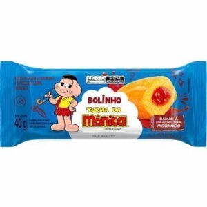 Bolinho casa suiça 35g turma da monica baunilha c/ recheio de morango