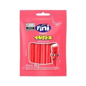 GELATINA FINI 35G TUBES MORANGO