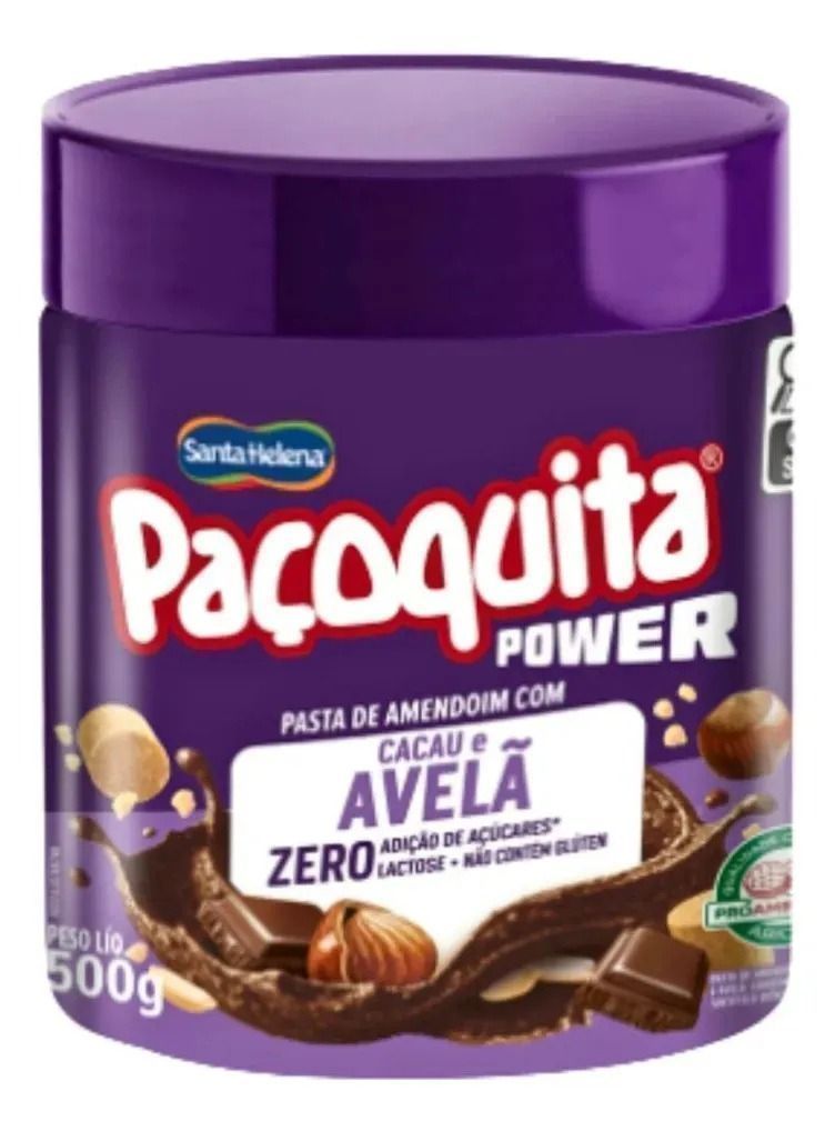 Pasta de amendoim paçoquita 500g cacau e avela